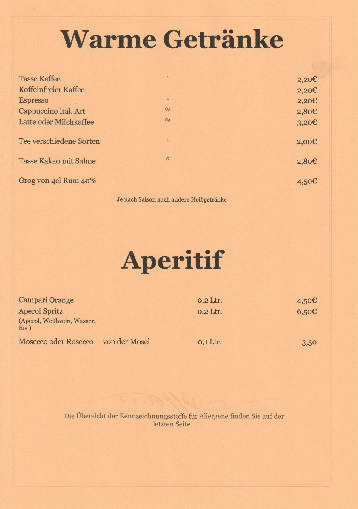 Restaurant bei Manni Bedburg - Speisekarte deutsche Küche Seite 13 - Traditionelle Gerichte Rhein-Erft-Kreis